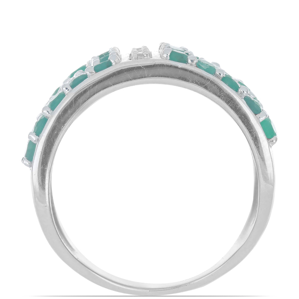 Stříbrný Prsten s Brazilským Smaragdem