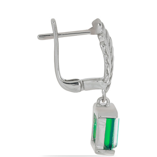 Stříbrné Náušnice s Pavím Křemenem