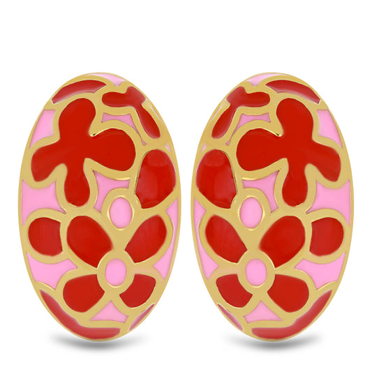 Pozlacené Stříbrné Náušnice se Smaltem