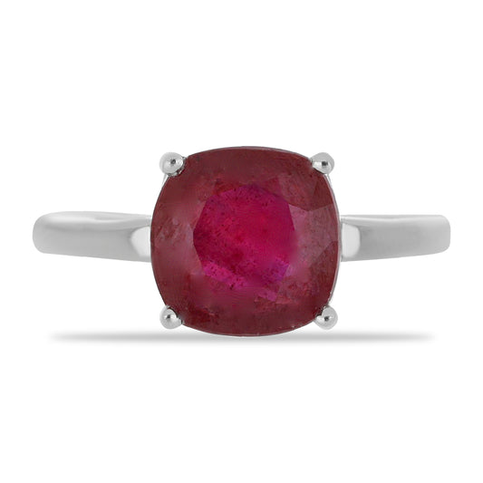 Stříbro 925/1000 - Prsten s Madagaskarským Rubínem - Karátové číslo: 4. přibližná hmotnost: 2.89 gramů