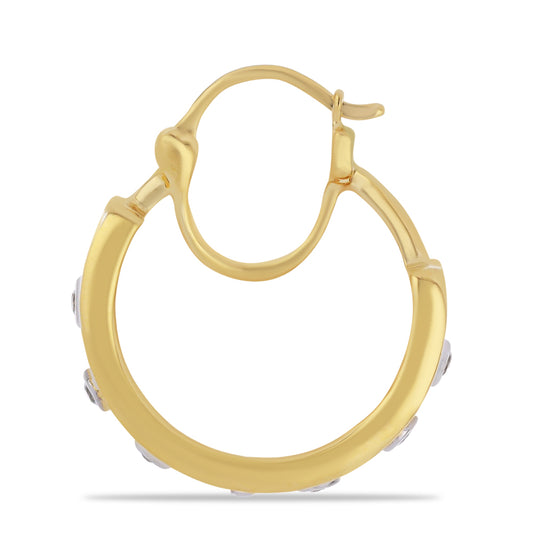 Pozlacené Stříbro 925/1000 - Náušnice se Smaltem a Bílým Topazem - Karátové číslo: 0.25. přibližná hmotnost: 12.61 gramů