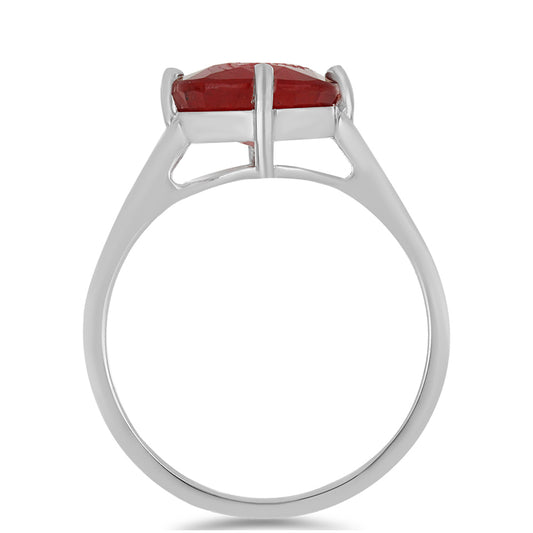 Stříbro 925/1000 - Prsten s Madagaskarským Rubínem - Karátové číslo: 5.13. přibližná hmotnost: 3.53 gramů
