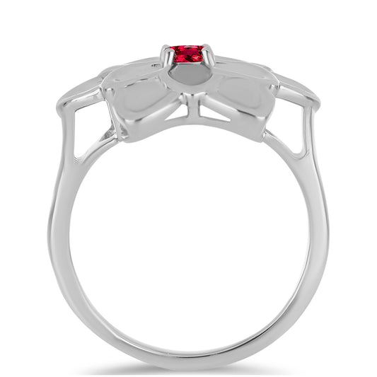 Stříbro 925/1000 - Prsten s Cruizero Rubelitem - Karátové číslo: 0.25. přibližná hmotnost: 5.88 gramů