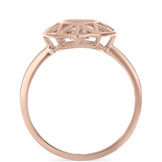 Růžovým Zlatem Pozlacený Stříbrný Prsten s Růžový Tančící Diamantem