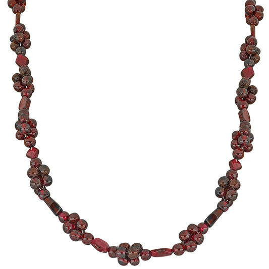 Stříbro 925/1000 - Náhrdelník s Bartonským Granátem - Karátové číslo: 142.1. přibližná hmotnost: 29.42 gramů