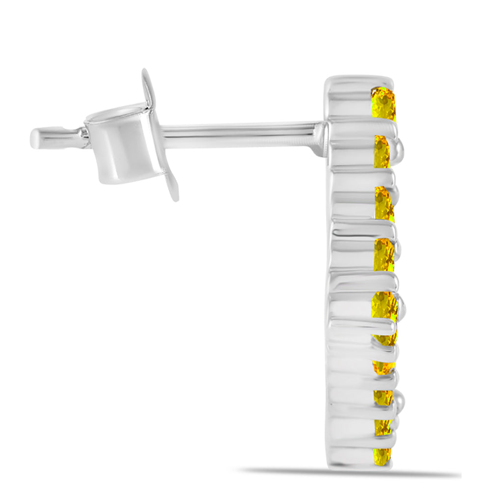 Stříbrné Náušnice s Uralským Citrínem