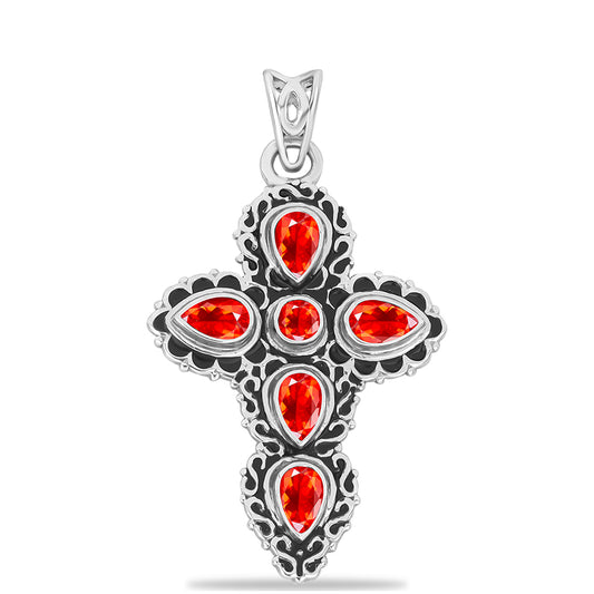 Stříbro 925/1000 - Přívěsek s Etiopským Červeným Opálem z Lega Dembi - Karátové číslo: 0.68. přibližná hmotnost: 4.12 gramů