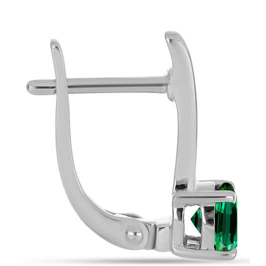 Stříbro 925/1000 - Náušnice se Zeleným Turmalínem - Karátové číslo: 1.03. přibližná hmotnost: 2.61 gramů