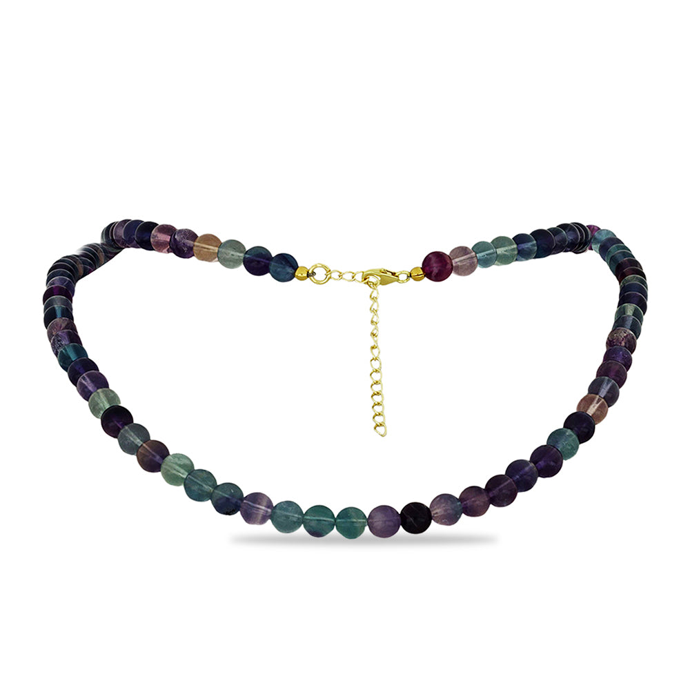 Pozlacené Stříbro 925/1000 - Náhrdelník s Fluoritem - Karátové číslo: 152.5. přibližná hmotnost: 31.5 gramů