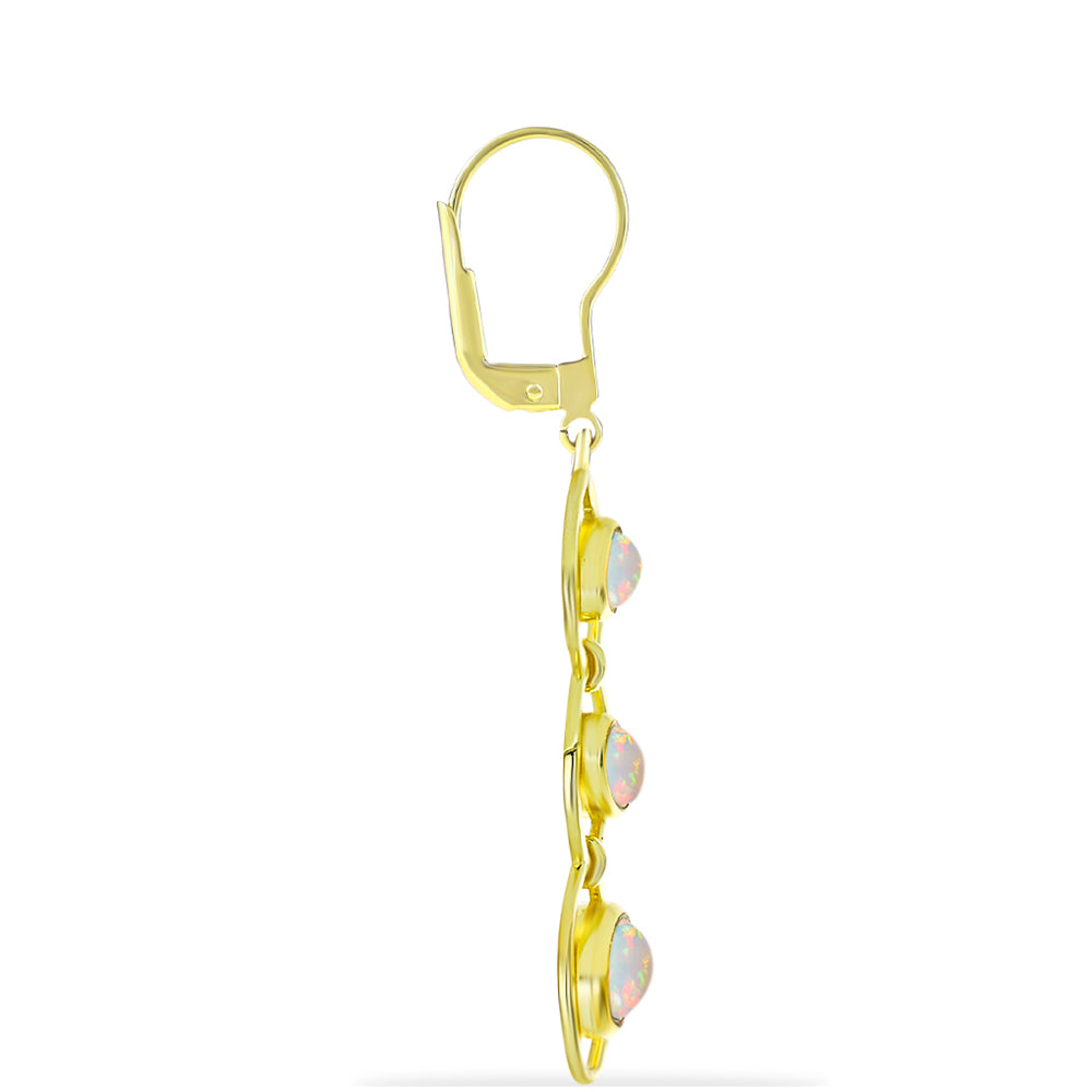 Pozlacené Stříbrné Náušnice s Welo opálem