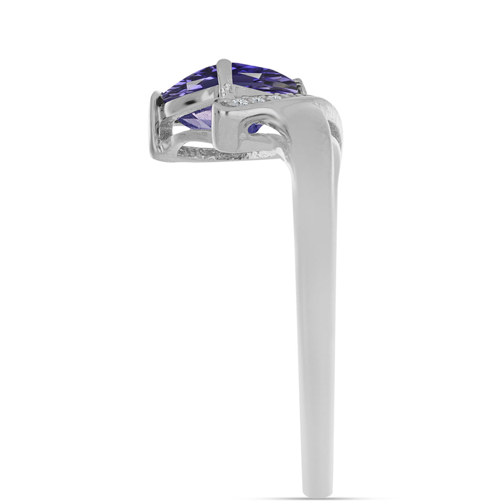 Stříbrný Prsten s Iolitem a Bílým Topazem