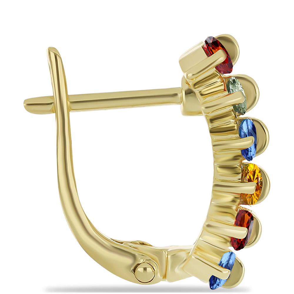 Pozlacené Stříbrné Náušnice s Roseberským Duhovým Safírem