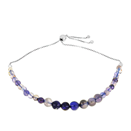 Stříbro 925/1000 - Náramek s Iolitem - Karátové číslo: 23.75. přibližná hmotnost: 5.75 gramů