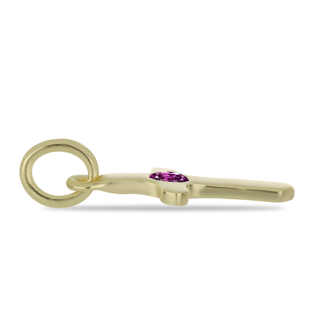 Pozlacené Stříbro 925/1000 - Přívěsek s Nachovým Safírem - Karátové číslo: 0.14. přibližná hmotnost: 0.57 gramů