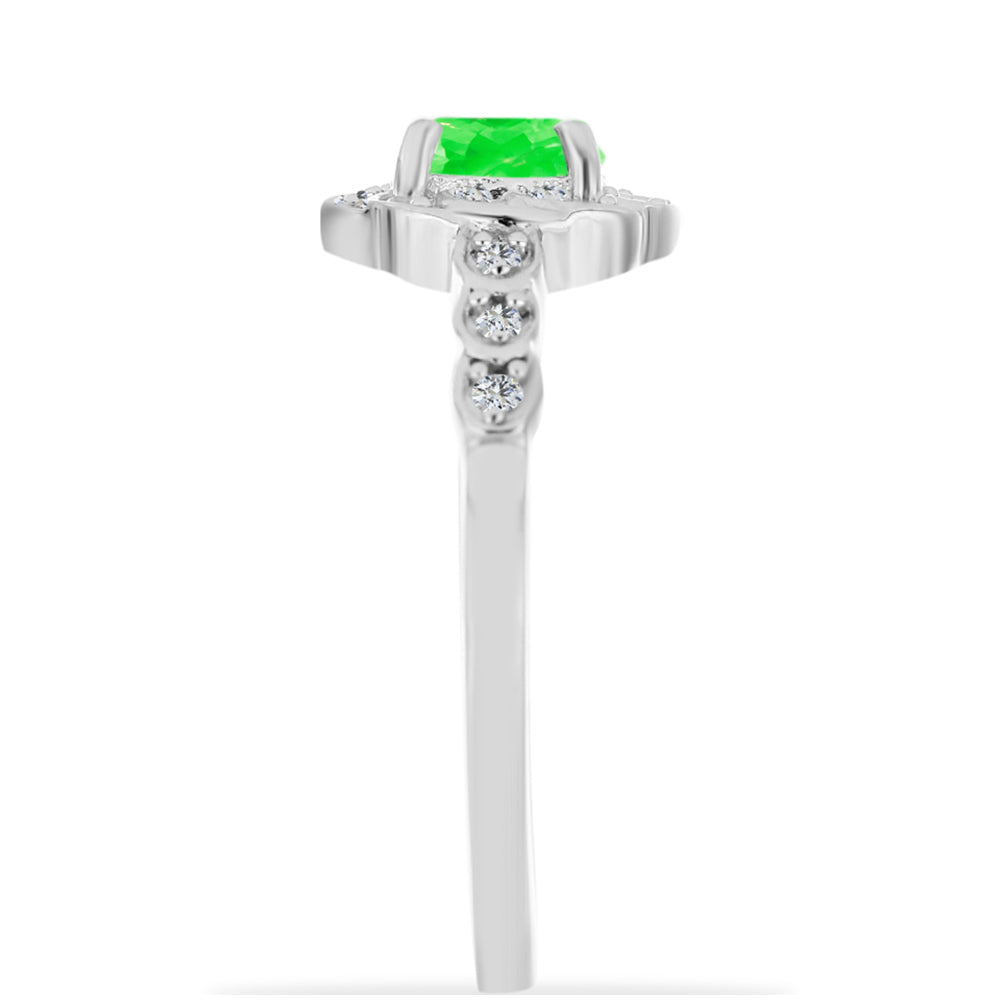 Stříbrný Prsten s Hyalit Opálem a Bílým Topazem