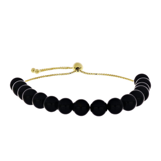 Pozlacený Stříbrný Náramek s Černým spinelem