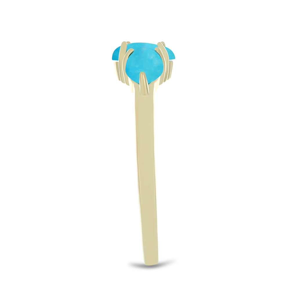 Pozlacený Stříbrný Prsten s Tyrkysem Sleeping Beauty