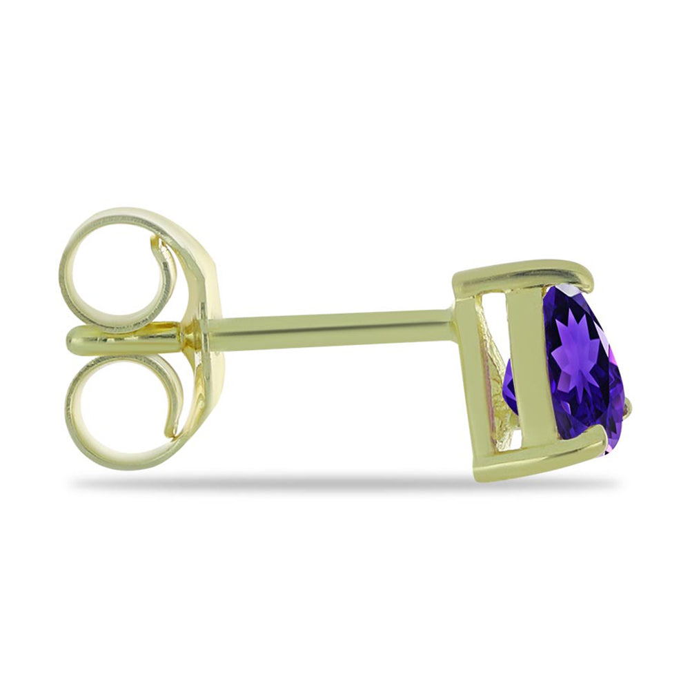 Pozlacené Stříbrné Náušnice s Marockým Ametystem