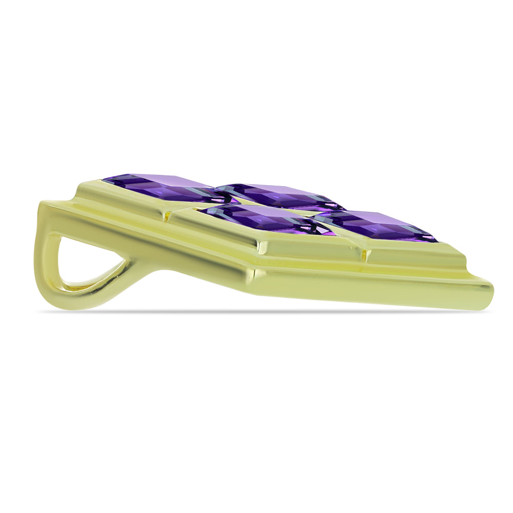 Pozlacené Stříbro 925/1000 - Přívěsek s Marockým Ametystem - Karátové číslo: 2.41. přibližná hmotnost: 3 gramů