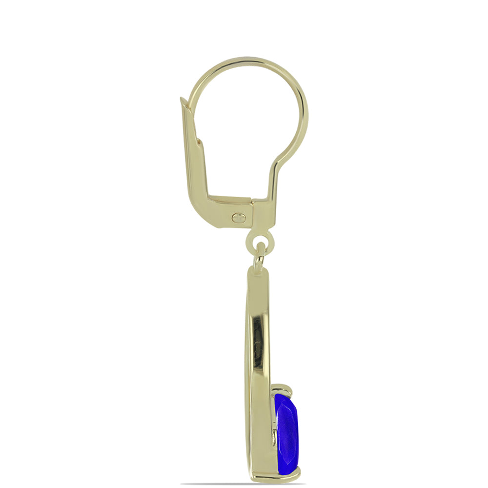 Pozlacené Stříbrné Náušnice s Modrým Achátem