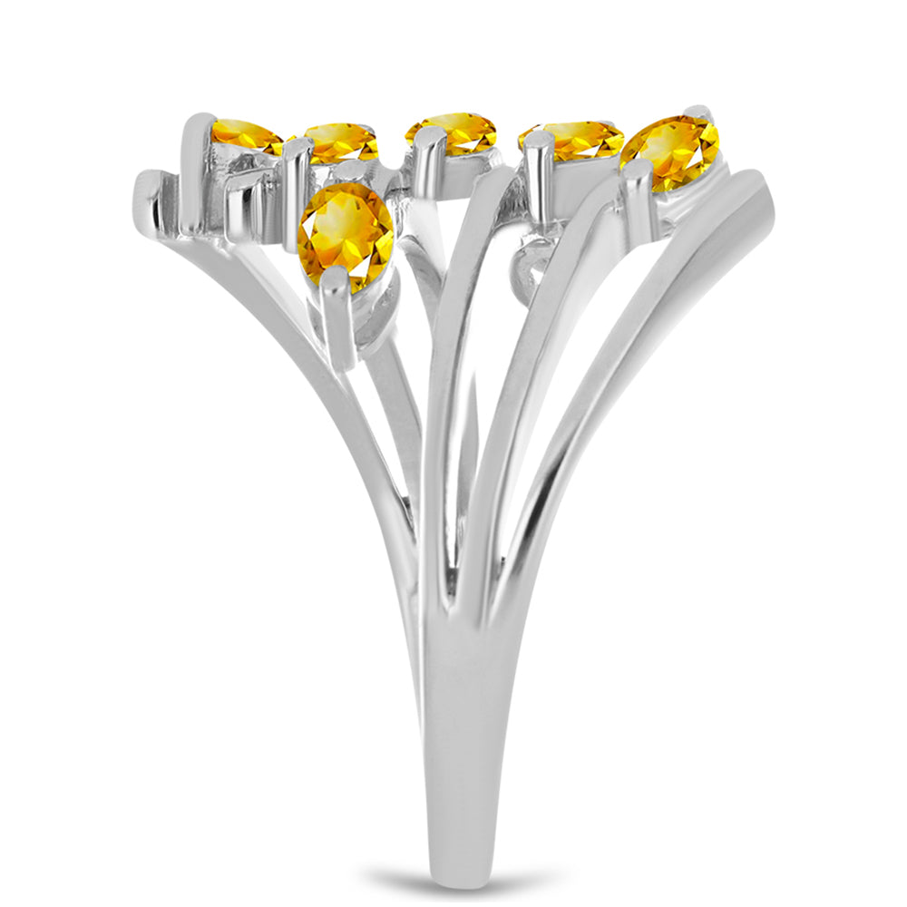 Stříbrný Prsten s Uralským Citrínem