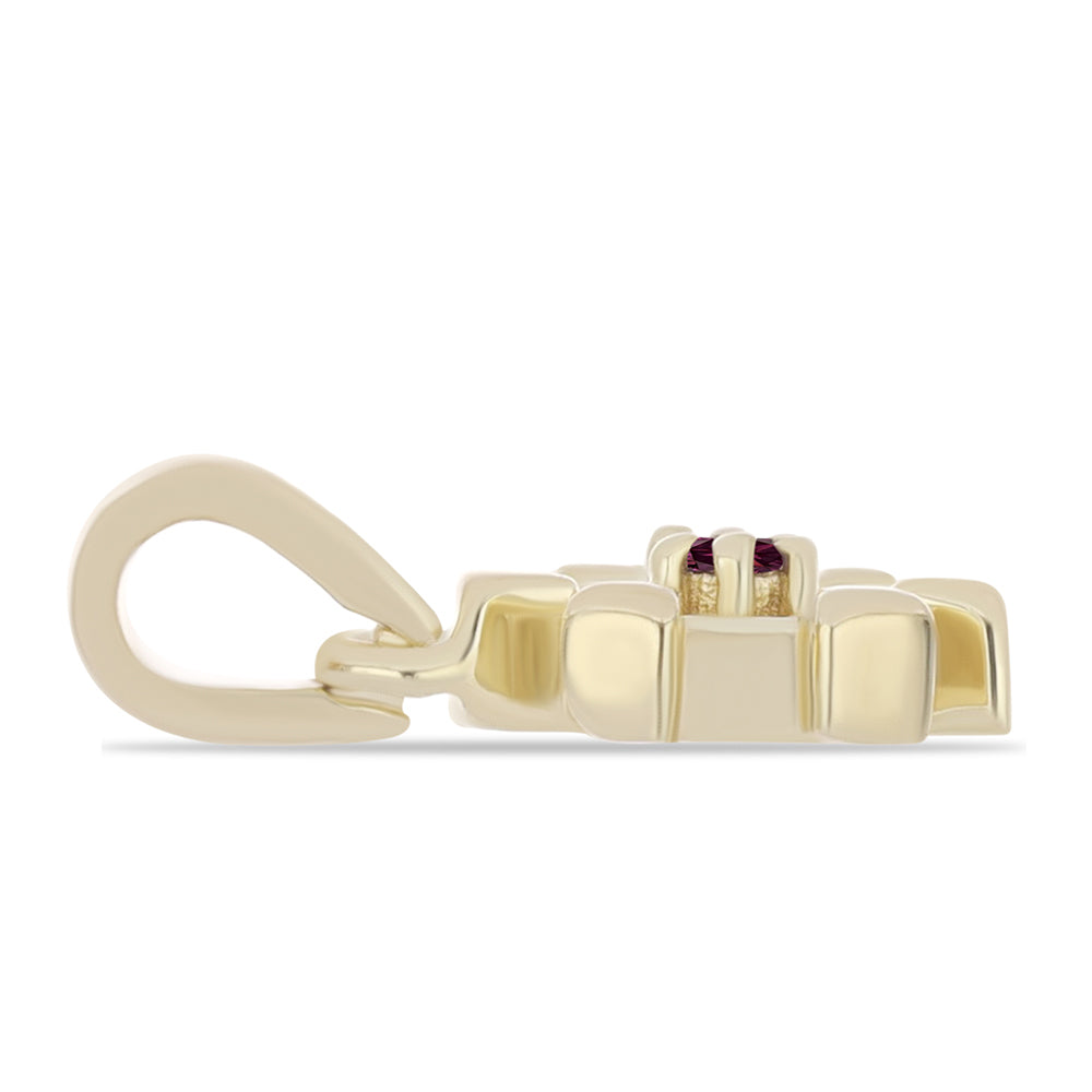 Pozlacené Stříbro 925/1000 - Přívěsek s Purpurovým Diamantem - Karátové číslo: 0.01. přibližná hmotnost: 0.49 gramů