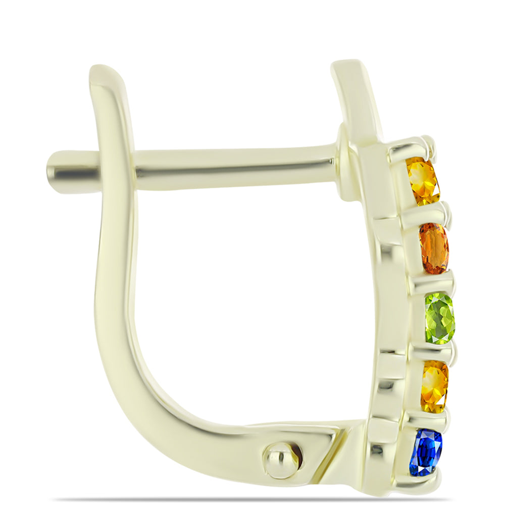 Pozlacené Stříbrné Náušnice s Roseberským Duhovým Safírem