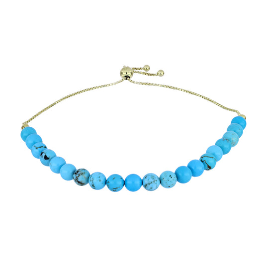 Pozlacený Stříbrný Náramek s Tyrkysem Sleeping Beauty
