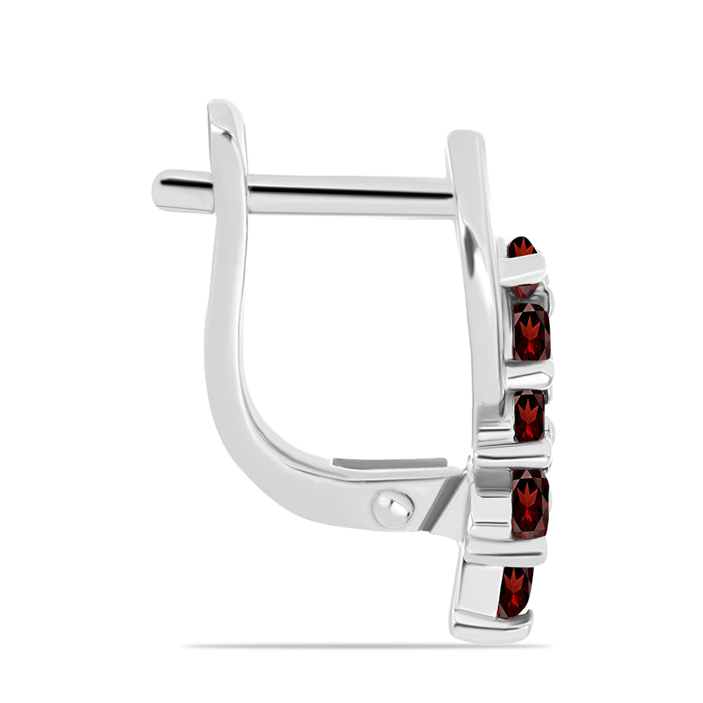 Stříbrné Náušnice s Bartonským Granátem