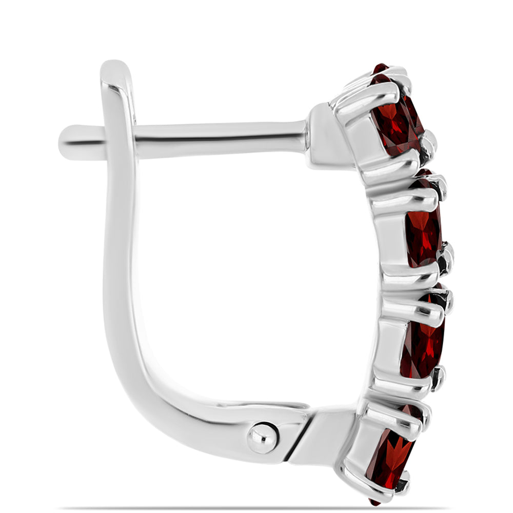 Stříbrné Náušnice s Bartonským Granátem