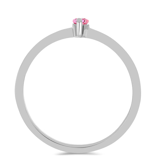 Stříbro 925/1000 Prsten s Růžovým Turmalínem z Pelmadulla - Karátové číslo: 0.13. přibližná hmotnost: 1.4 gramů