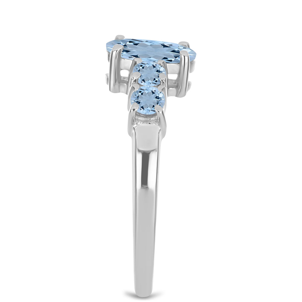 Stříbrný Prsten s Akvamarínem z Embu County