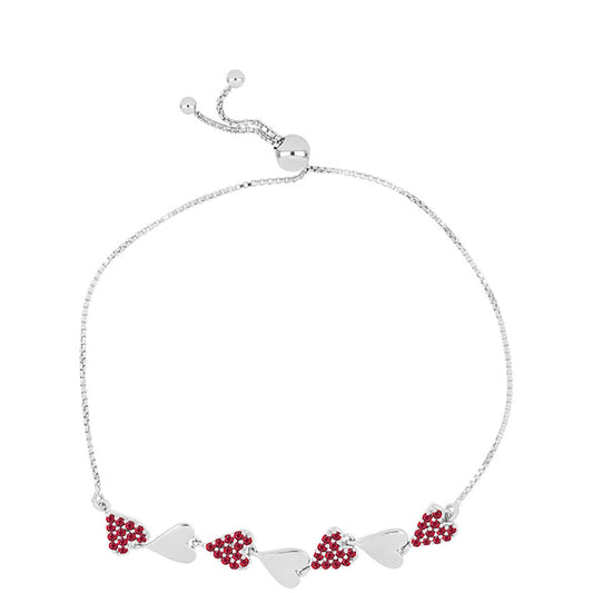 Stříbro 925/1000 - Náramek s Madagaskarským Rubínem - Karátové číslo: 0.96. přibližná hmotnost: 5.61 gramů