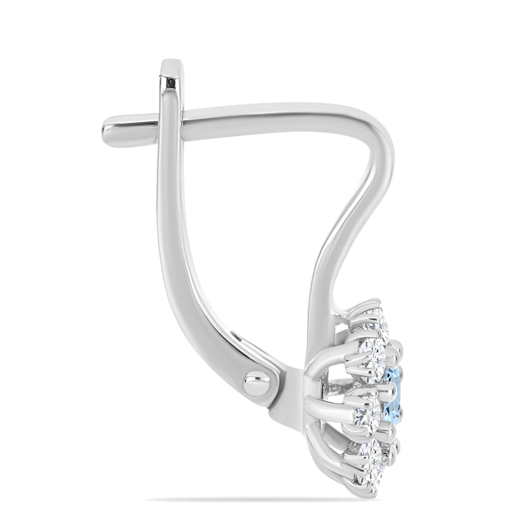 Stříbrné Náušnice s Akvamarínem z Embu County