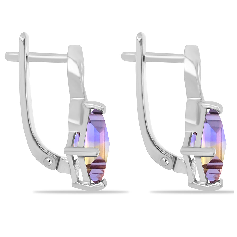 Stříbrné Náušnice s Anahi Ametrínem
