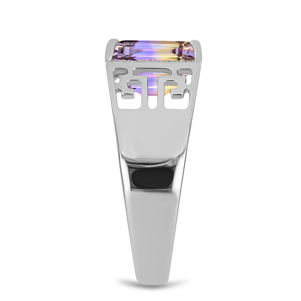 Stříbrný Prsten s Anahi Ametrínem a Bílým Topazem