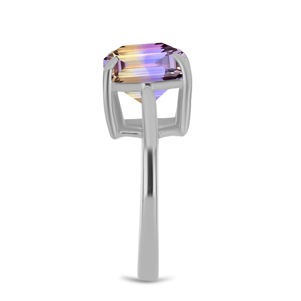 Stříbro 925/1000 Prsten s Anahi Ametrínem - Karátové číslo: 6.48. přibližná hmotnost: 4.2 gramů