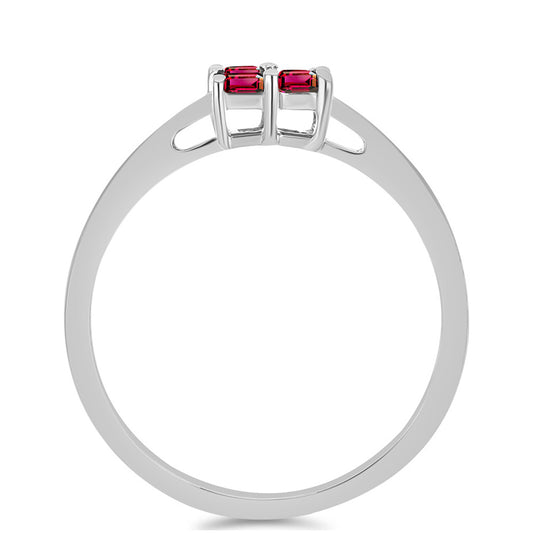 Stříbro 925/1000 - Prsten s Cruizero Rubelitem - Karátové číslo: 0.4. přibližná hmotnost: 2.01 gramů