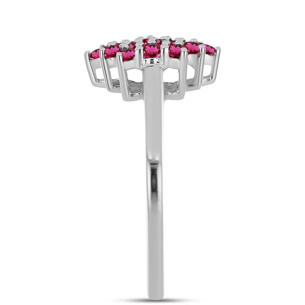 Stříbro 925/1000 - Prsten s Cruizero Rubelitem - Karátové číslo: 0.72. přibližná hmotnost: 2.69 gramů