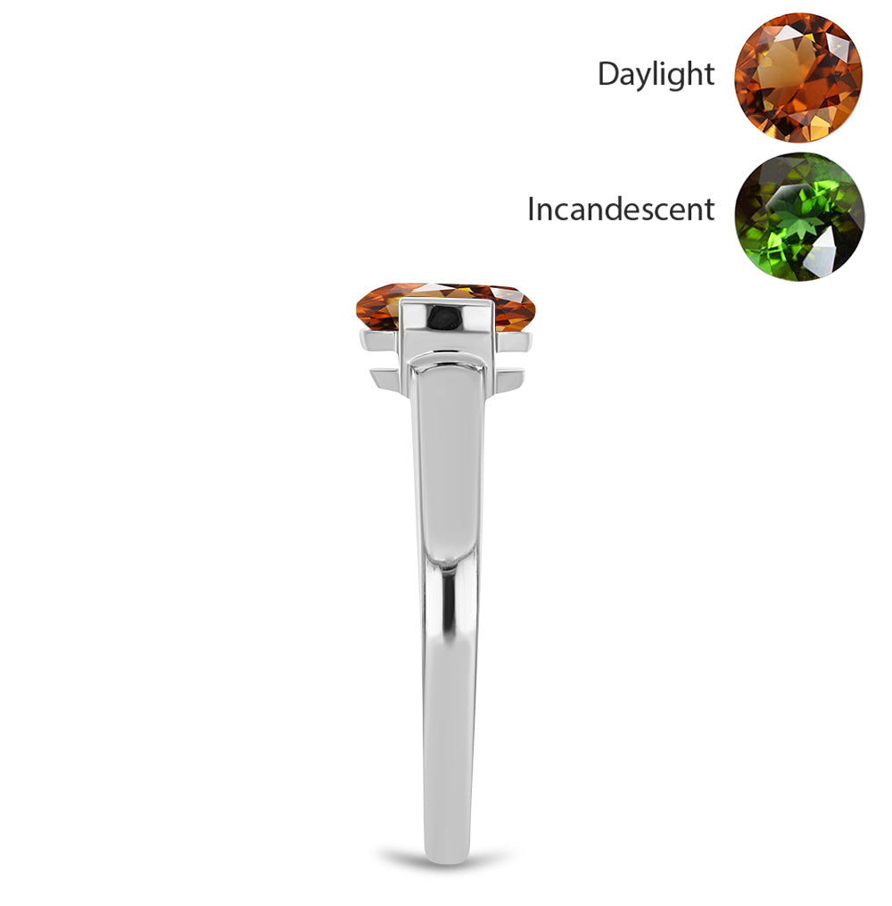 Stříbro 925/1000 - Prsten s Certifikovaný Anatolským zultanitem pěstovaný v laboratoři - Karátové číslo: 0.9. přibližná hmotnost: 2.43 gramů