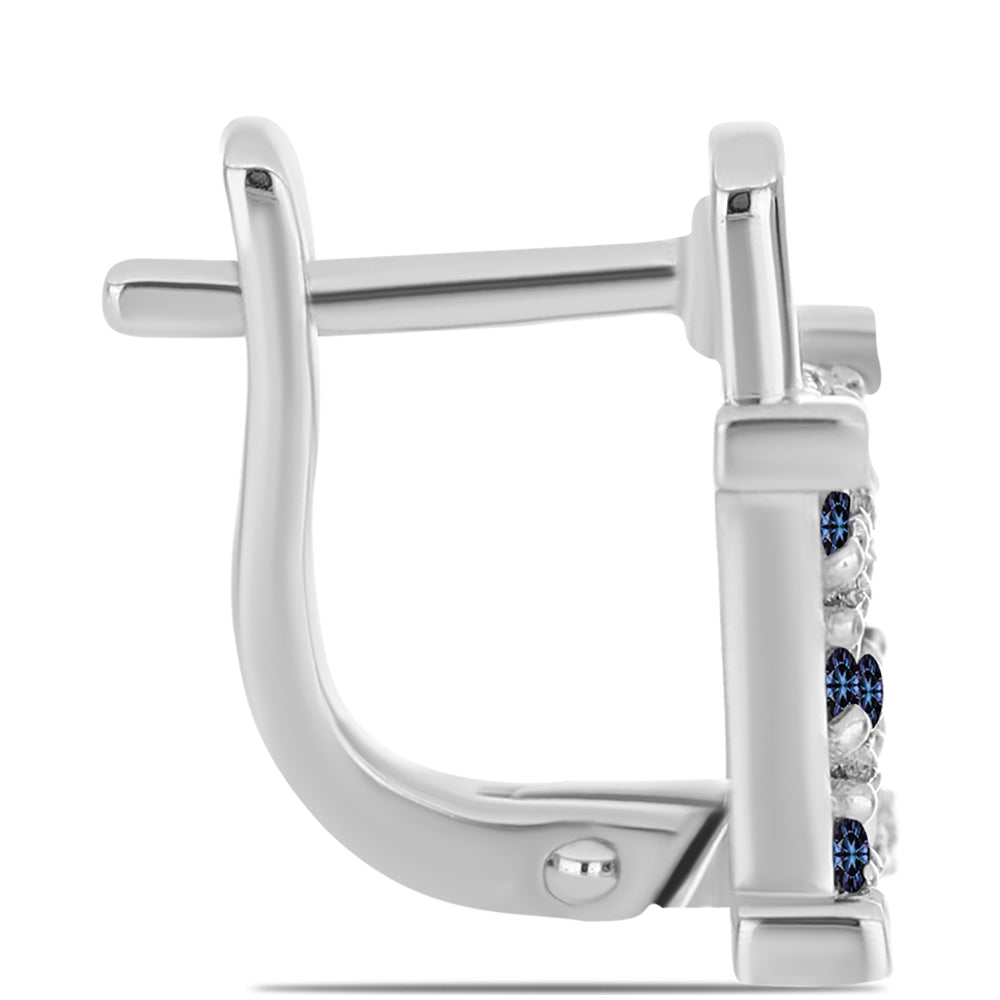 Stříbrné Náušnice s "Císařský Fialový" Moissanitem