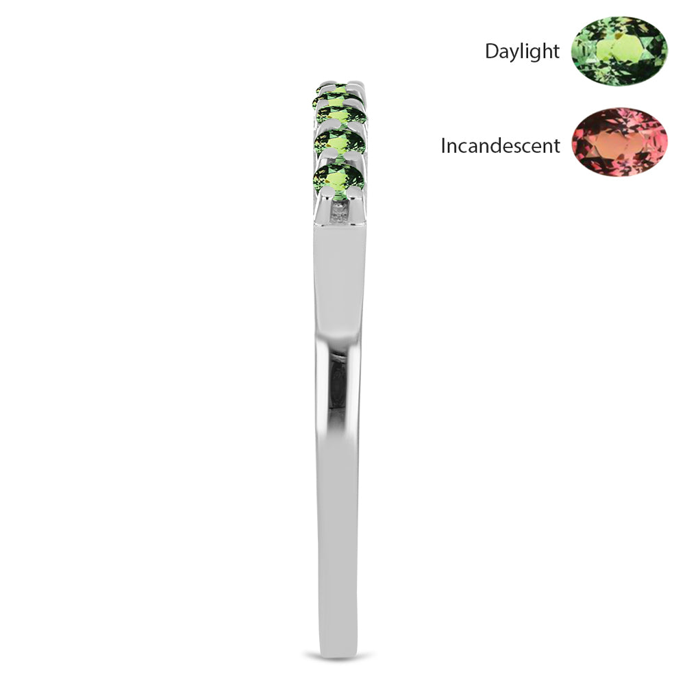 Stříbro 925/1000 - Prsten s Přírodním Alexandritem - Karátové číslo: 0.36. přibližná hmotnost: 2.36 gramů