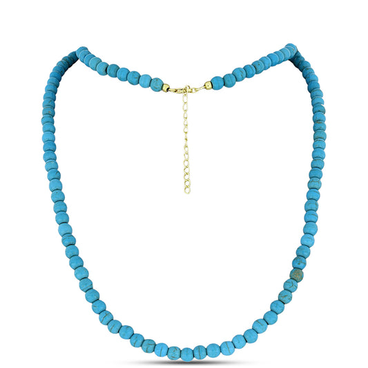 Pozlacený Stříbrný Náhrdelník s Tyrkysem Sleeping Beauty