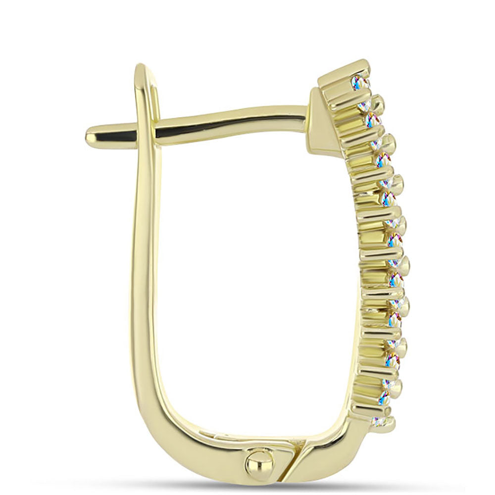 Pozlacené Stříbro 925/1000 - Náušnice s Ledovým Moissanitem - Karátové číslo: 0.91. přibližná hmotnost: 4.19 gramů