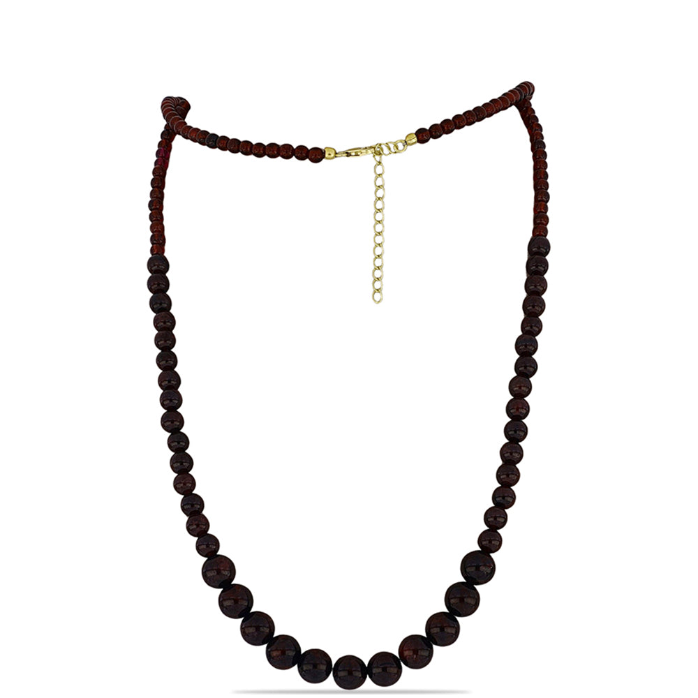 Pozlacené Stříbro 925/1000 - Náhrdelník s Bartonským Granátem - Karátové číslo: 166.53. přibližná hmotnost: 34.34 gramů