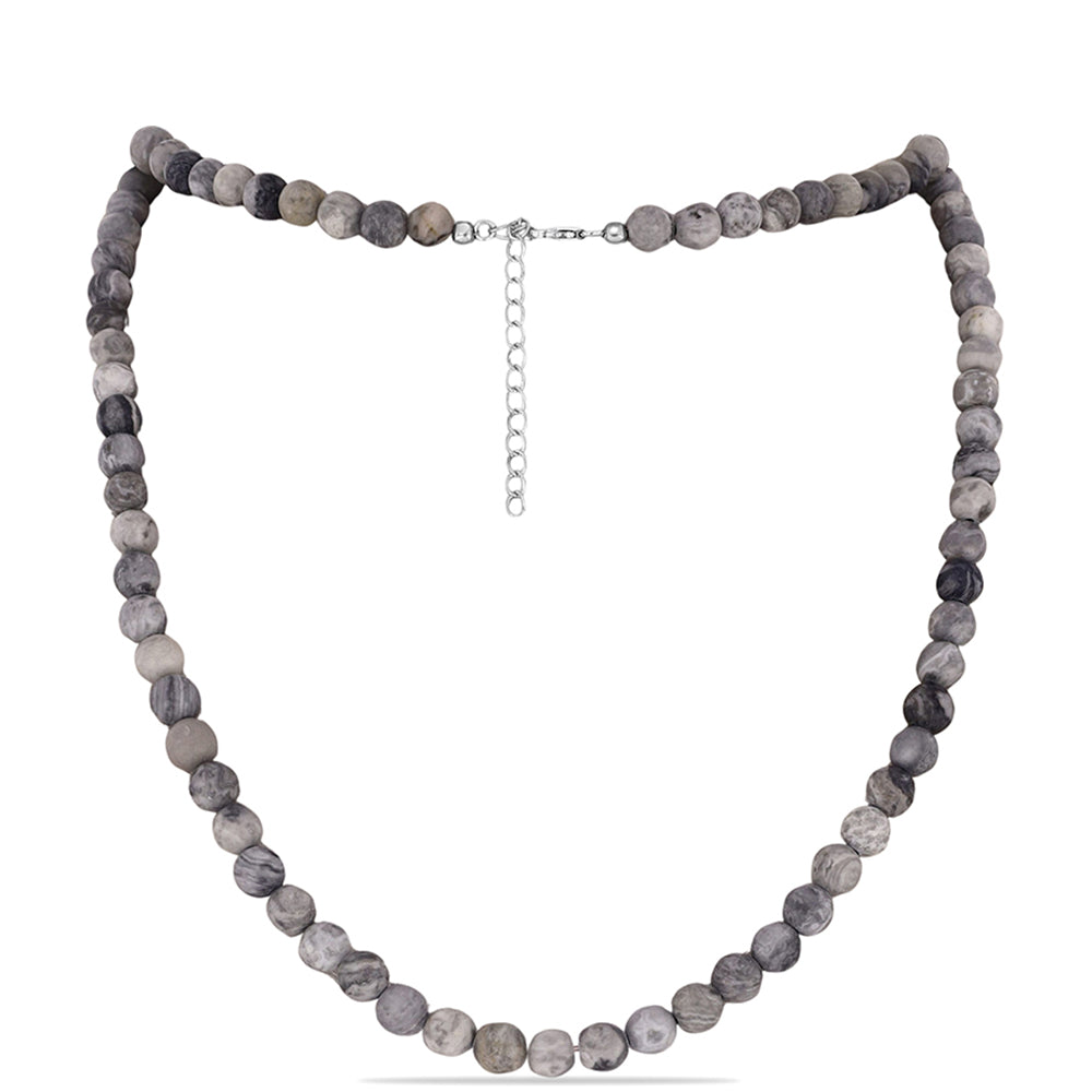 Stříbro 925/1000 - Náhrdelník s Picasso Jaspisem - Karátové číslo: 151.18. přibližná hmotnost: 31.17 gramů