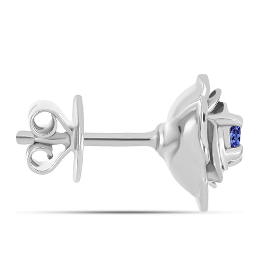 Stříbro 925/1000 - Náušnice s AAA Tanzanitem - Karátové číslo: 0.24. přibližná hmotnost: 3.71 gramů