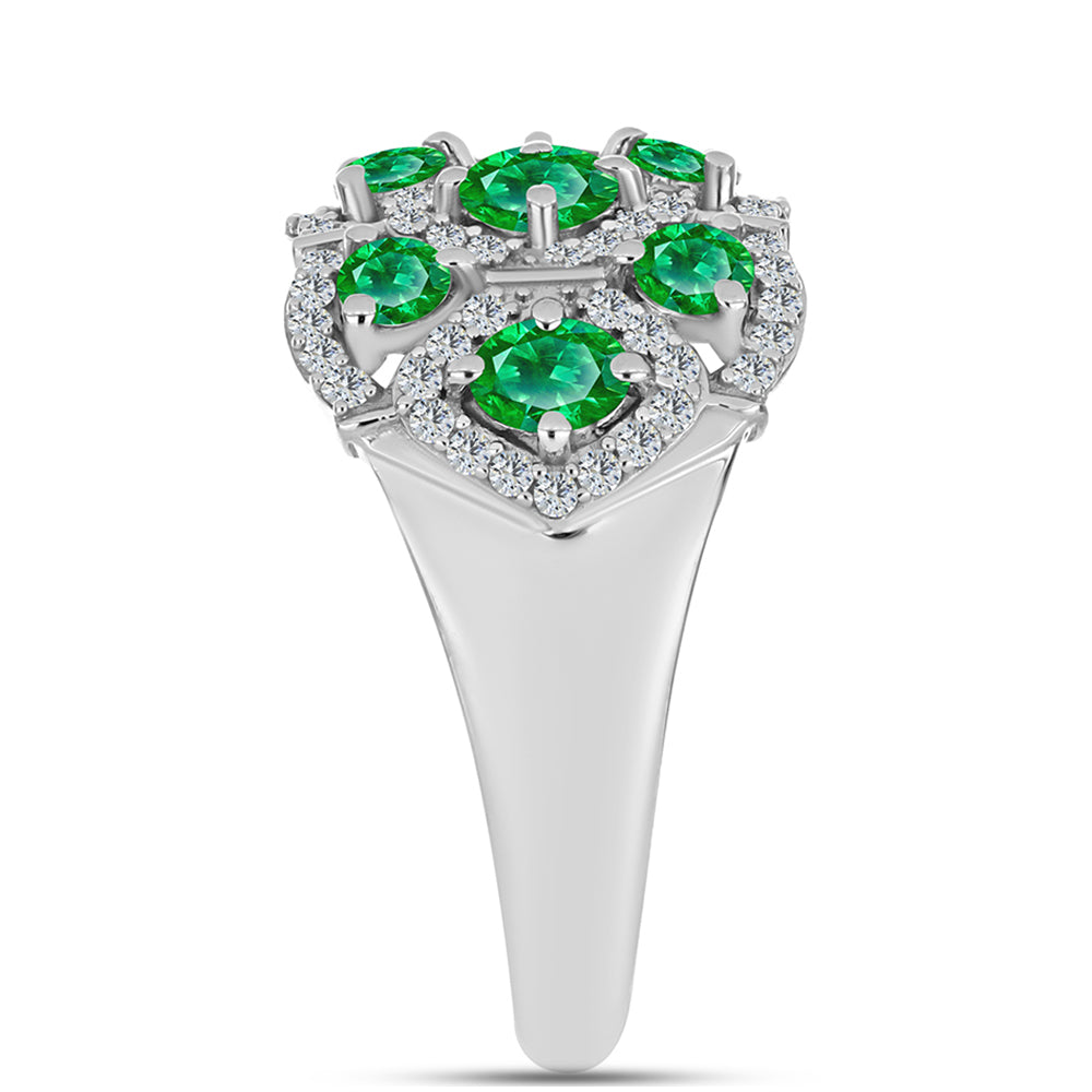 Stříbro 925/1000 - Prsten s Kijani Granátem - Karátové číslo: 1.96. přibližná hmotnost: 4.91 gramů