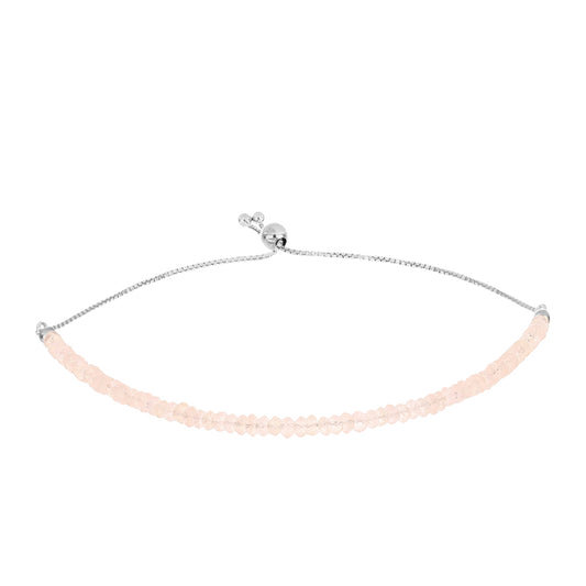 Stříbro 925/1000 - Náramek s Morganitem z Gozarehu - Karátové číslo: 13.24. přibližná hmotnost: 4.52 gramů