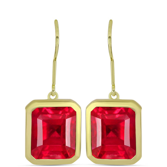 Pozlacené Stříbro 925/1000 - Náušnice s Červeným Achátem - Karátové číslo: 10.5. přibližná hmotnost: 6.81 gramů